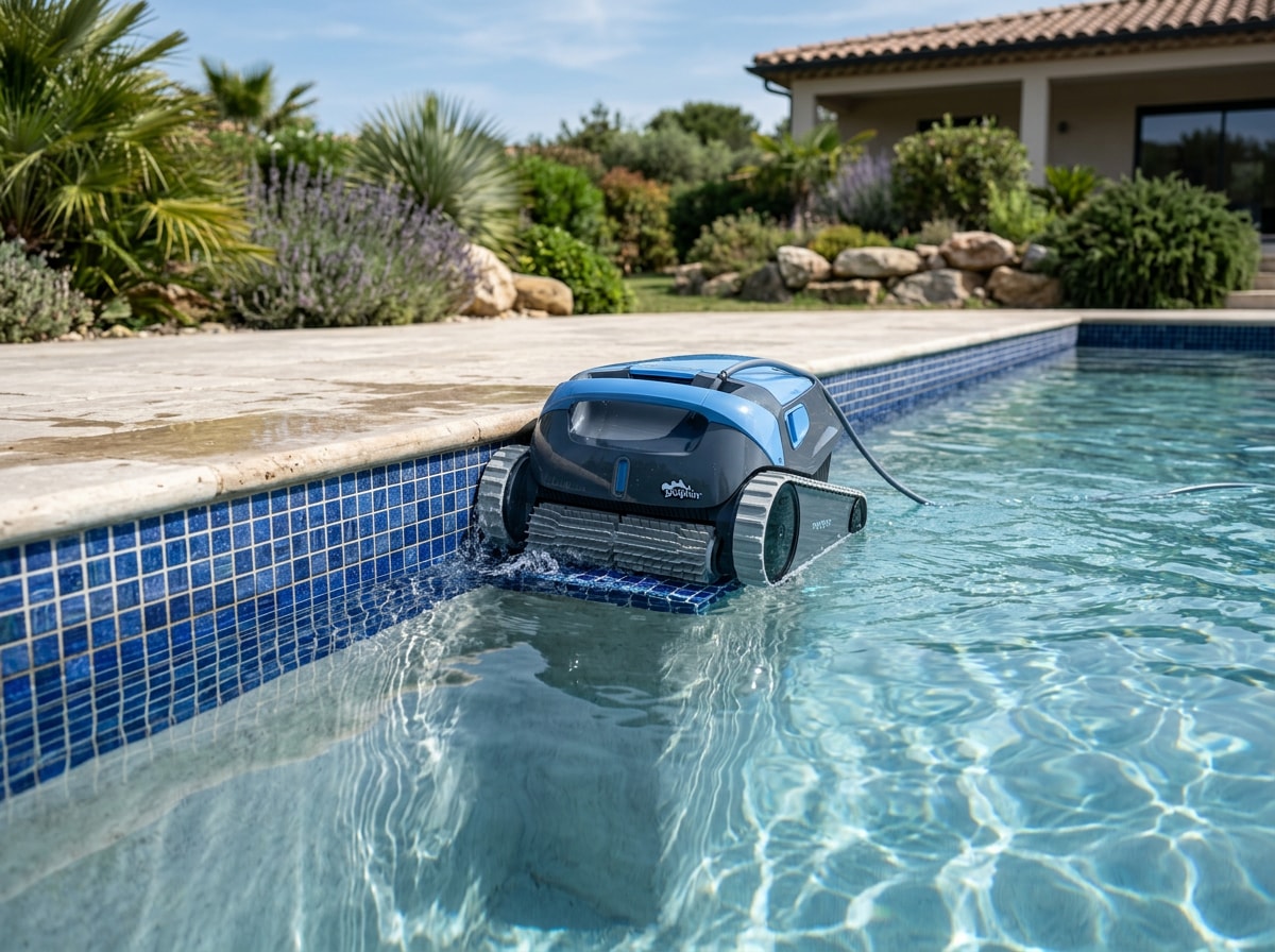 Beatbot Sora 70 robotic pool cleaner cleaning pool waterline