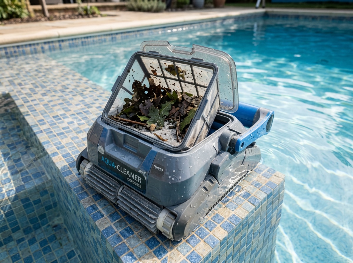 Dolphin Liberty 200 compact cordless pool robot with filter basket