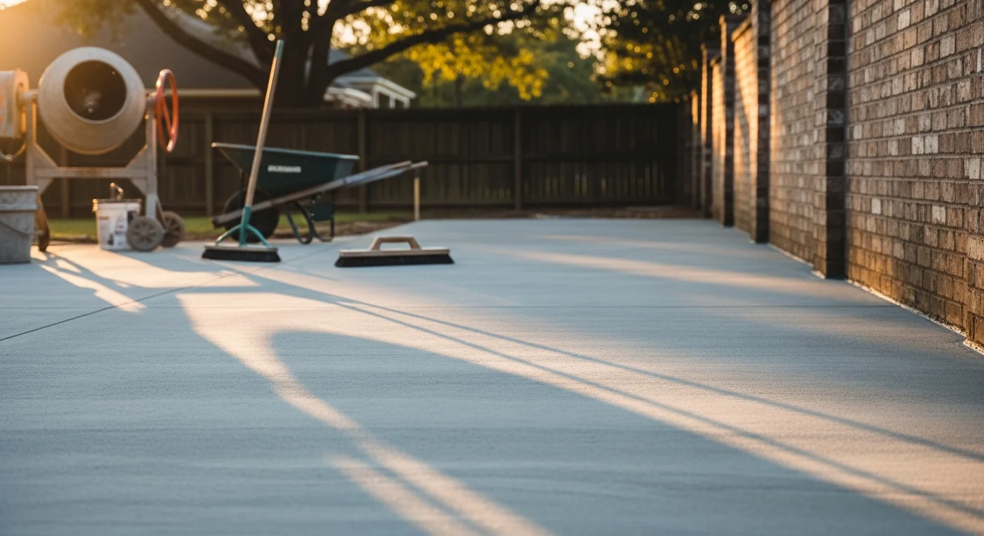 Professional concrete patio and driveway installation in Atlanta area