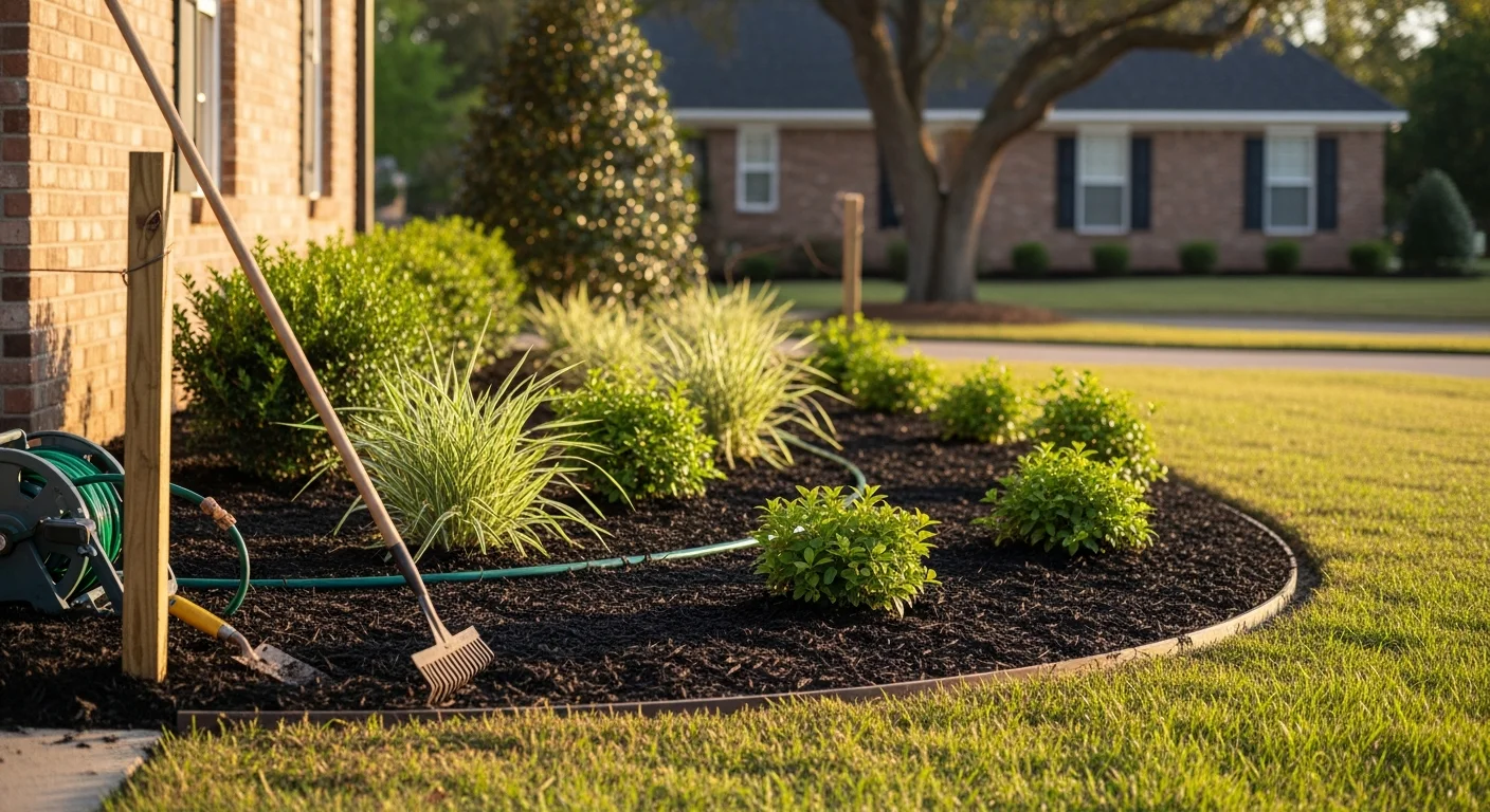 Professional landscape design and installation in Atlanta residential yard