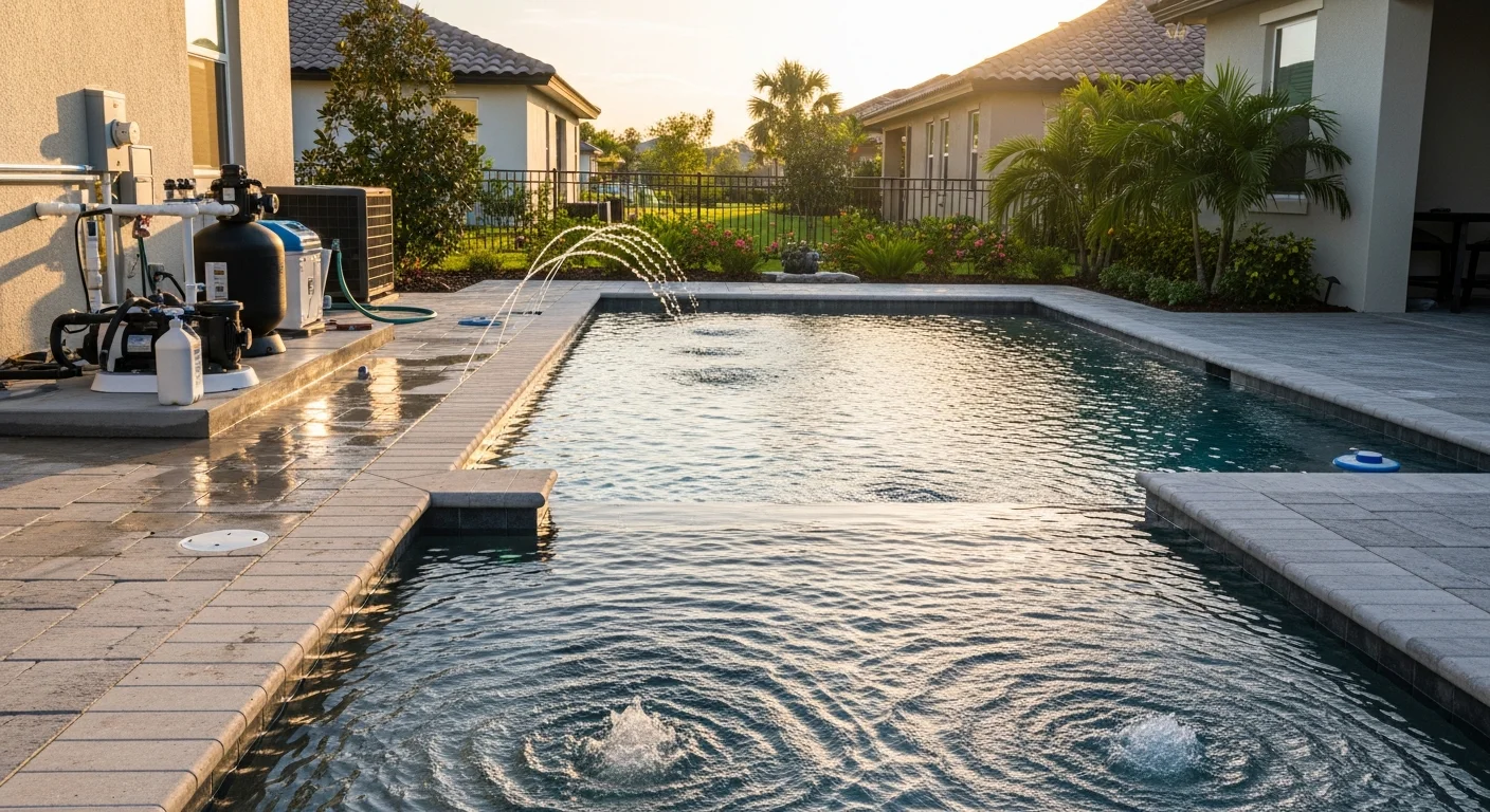 Custom luxury swimming pool with spa installation in Atlanta area backyard
